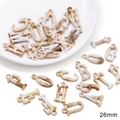26mm Acrylic alphabet charm with brown marble pattern for DIY earring jewelry making - Random Letter / 10 Pieces/Pack (Height approx. 26mm) / Brown