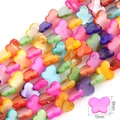 Colorful 13mm butterfly shell beads for jewelry making with pearlescent finish - Butterfly 13x10mm (Mixed Colors)