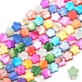 Colorful 8mm flower shaped natural shell loose beads for handmade DIY jewelry - Flower 8mm (Mixed Colors)
