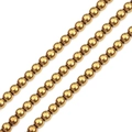 Three rows of golden plated round beads with metallic luster for jewelry DIY projects - 2mm (Approx 165 Pcs/Pack) / Electroplated Gold