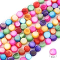 8mm colorful natural shell beads with pearl luster for handmade jewelry making - Disc 8mm (Mixed Colors)