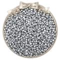 Matte silver metallic seed beads for DIY jewelry making displayed in a vintage dish - Silver