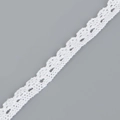 DIY white cotton lace trim with scalloped edges for necklaces and hair accessories - 10mm/4.5m / White