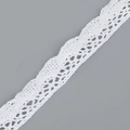 White cotton lace trim ribbon with scalloped edges for DIY choker necklace and hair accessories - 20mm/4.5m / White