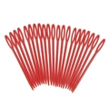 Set van felrode plastic naainaalden met groot oog voor brei- en haakprojecten in handwerk - Rood