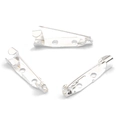 DIY silver metal brooch base accessories for jewelry making pins and badge backings - Double Hole Style / Silver