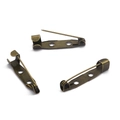 Vintage bronze metal safety pin brooch bases with dual-hole design for DIY crafts - Double Hole Style / Antique Bronze