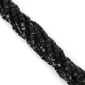 Square faceted black crystal beads in a twisted strand for DIY jewelry making - Black