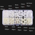 DIY pearl jewelry set with assorted sizes of round and drop beads in 10-grid storage box - 10 Grids Faux Pearl Assortment
