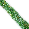 Faceted olive green crystal cube loose beads with AB iridescent coating for DIY jewelry - 2x2mm (Approx. 170-190 Pcs/Pack) / Grass Green AB
