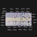 Detail view of ABS imitation pearl set box with multiple sizes from 4mm to 12mm for DIY - 15 Grids Faux Pearl Assortment