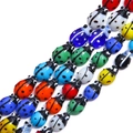 Perline colorate in vetro a forma di scarabeo per creazioni di gioielli fai-da-te - 9x13mm (circa 20 pezzi/confezione) / Multicolore