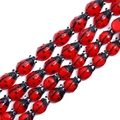 Perline millefiori in vetro a forma di coccinella rossa con macchie nere per gioielli DIY - 9x13mm (circa 20 pezzi/confezione) / Rosso