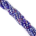 Square crystal glass beads 2-8mm in dark blue with iridescent AB coating for DIY crafts - Deep Blue AB