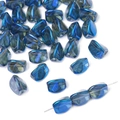 Translucent blue irregular faceted twisted glass beads for DIY jewelry making - 10Pcs/Pack / 4# Dark Blue