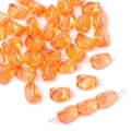 Cuentas de vidrio retorcidas de color naranja transparente para joyería artesanal DIY - 10 Piezas/Paquete / Naranja