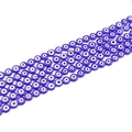 Flache runde böse blick glasperlen in dunkelblau für handgemachten DIY schmuck - Saphirblau