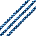 Perline blu scuro a lucentezza metallica in fili paralleli con finitura a specchio - Blu Navy
