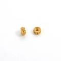 Cuenta espaciadora dorada con patrón griego clásico para creación de joyas - Diámetro 6mm Grosor 2.5mm Agujero 1.5mm