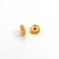 Cuenta espaciadora dorada con patrón griego para crear pulseras y joyería artesanal - Diámetro 10mm Grosor 3.3mm Agujero 2.5mm