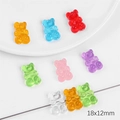 Dijes de oso de resina coloridos de 18x12mm para hacer joyas y llaveros DIY - Agujero Horizontal (BSD477) / 18x12mm (20 Pzs/Paquete)
