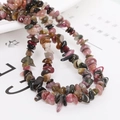 Polished natural multi-color tourmaline stone beads for DIY jewelry making - Natural Tourmaline Chip 87CM/String