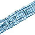 Flache runde blaue Evil Eye Glasperlen für DIY-Schmuck und Armbandherstellungszubehör - Himmelblau