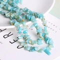 Natural tumbled Amazonite stone beads for DIY jewelry making in pale blue finish - Natural Amazonite Chip 87CM/String