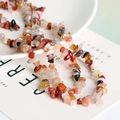 Polished natural assorted crystal stone beads with holes for DIY jewelry making - Natural Red Agate Chip 87CM/String