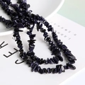 Irregular blue goldstone natural crystal stone beads with sparkling mineral texture - Natural Blue Sandstone Chip 87CM/String