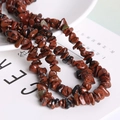Handmade red jasper irregular crushed stone beads for DIY jewelry bracelets - Natural Golden Swan Stone Chip 87CM/String