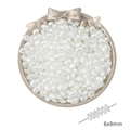Cuentas ABS ovaladas de 6x9mm blanco perla para creación de joyas y pendientes DIY - Estilo 1 Perla artificial ovalada plana (6x9mm) / 20g/Paquete (Aproximadamente 190 Piezas) / Blanco Roto