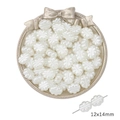 Cuentas de acrílico con forma de pétalo en blanco crema, 12x14mm con acabado perlado - Estilo 8 Pétalo/cruz perla artificial (12x14mm)