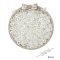Cuentas de flores blancas en acrílico de 8mm con acabado perlado para joyas DIY - Estilo 9 Perla artificial flor blanca (8mm)