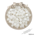 Cuentas de cubo ABS 8x8mm blanco perlado para bisutería DIY con acabado nacarado liso - Estilo 12 Perla artificial cúbica (8x8mm)