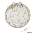 Perlas barrocas blancas de 18x6mm en ABS imitación nácar con textura floral en relieve - Estilo 13 Perla artificial barril relieve floral (18x6mm)