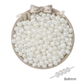 Perlas ovaladas de imitación blancas 8x6mm para pendientes y bisutería DIY - Estilo 15 Perla artificial redonda regular (8x6mm)