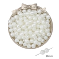Cuentas ABS blancas de 10mm con textura en espiral para creación de joyas artesanales - Estilo 16 Perla artificial textura rosca longitudinal (10mm)