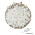 Cuentas de imitación de perlas ABS blancas 11x10mm con forma de calabaza para DIY - Estilo 17 Perla artificial calabaza/pétalo (11x10mm)