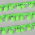 Neon green 10mm pom pom trim fringe ribbon for sewing and DIY craft decoration - Width 20mm Ball Diameter 10mm / Neon Green