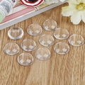 Set of 12 clear round glass cabochons for DIY jewelry making on wooden background - Round / 14mm - 30 Pieces/Pack