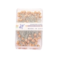 Golden round head dressmaker pins in stainless steel, packaged in a transparent box - Electroplated Rose Gold