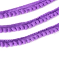 Colorful 10mm handmade purple pom-pom fringe trim for DIY sewing and home decor - Width 10mm Ball Diameter 5mm / Purple