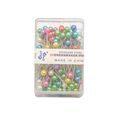 Multicolor stainless steel dressmaker pins in a transparent box for DIY jewelry - 100 Pieces/Pack (Dia 4mm x Length 38mm) / Multicolor