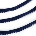 Deep blue 10mm handmade pom pom lace trim for clothing edge decoration and DIY crafts - Width 10mm Ball Diameter 5mm / Navy Blue