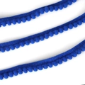 10mm royal blue pom-pom fringe trim with woven ribbon for sewing and DIY crafts - Width 10mm Ball Diameter 5mm / Sapphire Blue