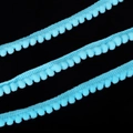 Sky blue 10mm pom-pom trim with soft plush balls for DIY garment and craft projects - Width 10mm Ball Diameter 5mm / Lake Blue