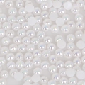 White iridescent half-round flatback ABS pearls for DIY craft and nail art decorations - 3mm (1000 Pieces/Pack) / White