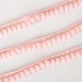 Pink 10mm pom-pom lace trim ribbon for sewing and garment decoration projects - Width 10mm Ball Diameter 5mm / Light Pink