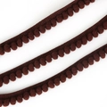 Dark brown 10mm pom-pom trim featuring plush decorative lace for DIY sewing projects - Width 10mm Ball Diameter 5mm / Dark Coffee